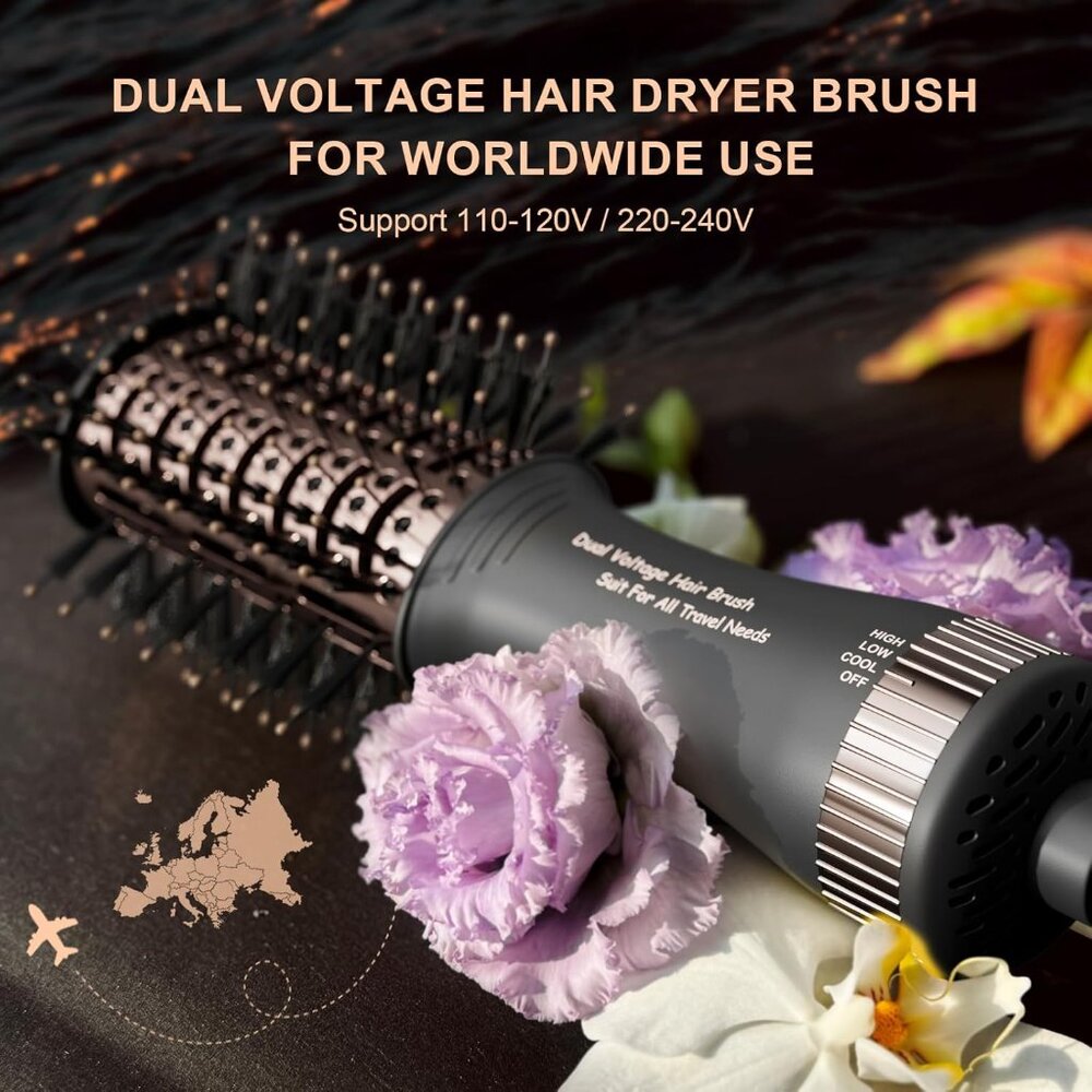 Dual Voltage Travel Mini Hair Dryer Brush, NWOT